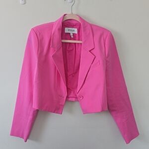 Derek Lam Cropped Hot Pink Blazer